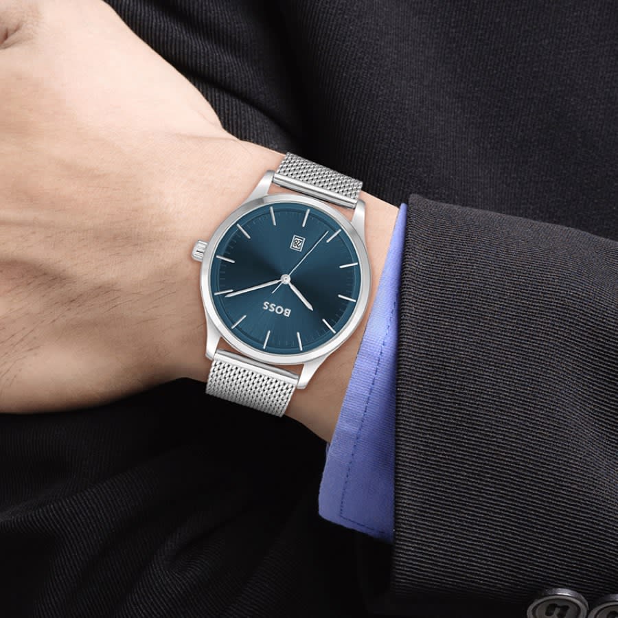 BOSS Reason B Watch And Bracelet Set Silver Mainline Menswear Sweden